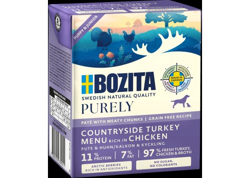 Bozita Purely Paté Puppy & Junior Turkey koeratoit 370g