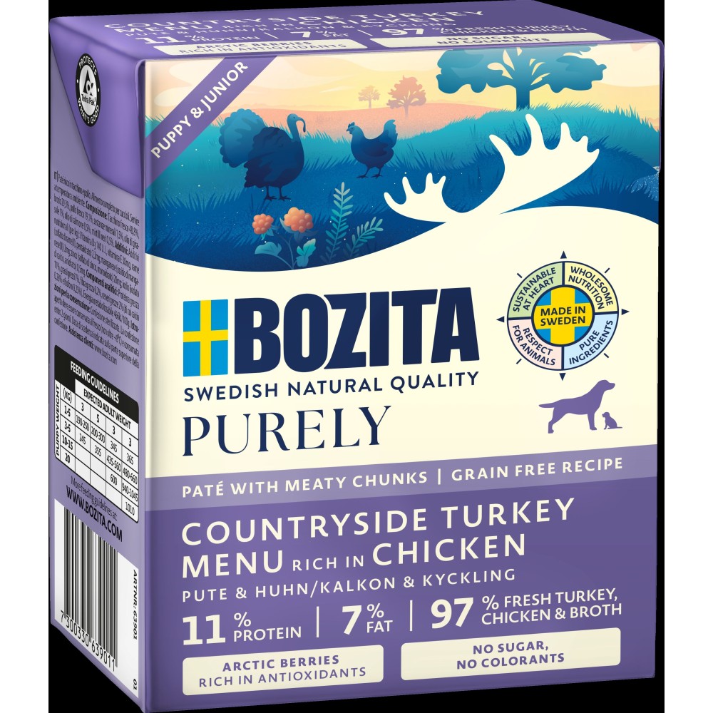 Bozita Purely Paté Puppy & Junior Turkey koeratoit 370g