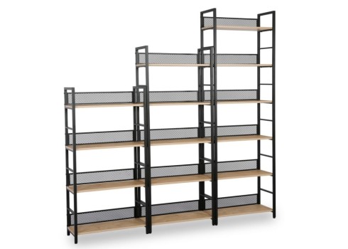 Riiul HECTOR 60x28xH187cm, saar-must