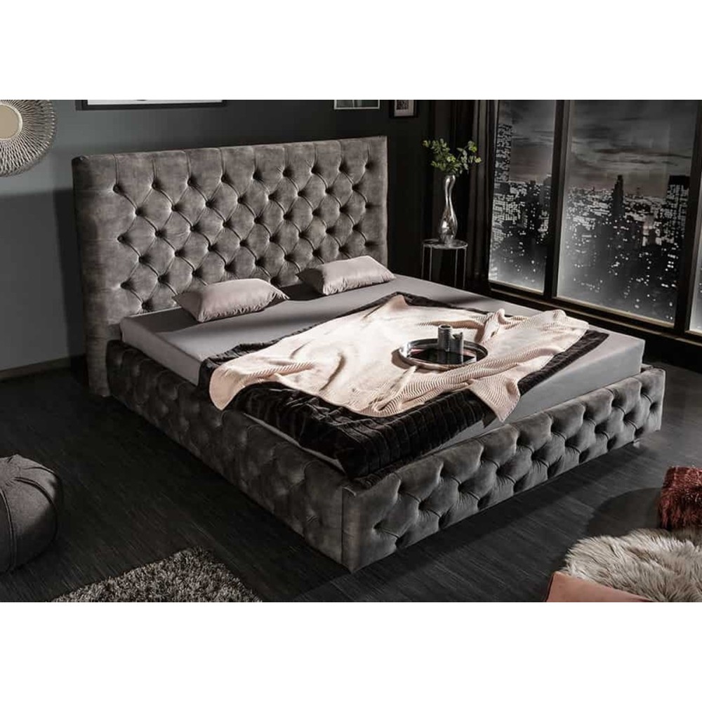 Voodi CHESTERFIELD hall, 160x200 cm, voodi 160x200cm, voodi, voodid, magamistoamööbel, mööbel, mööbli müük, mööblipood