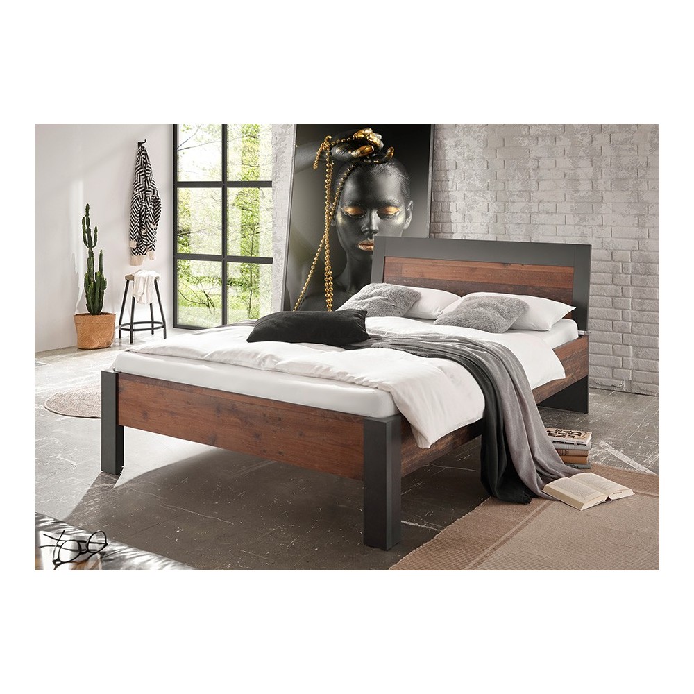 Voodi BROOKLYN pruun / hall, mööbel, magamistoamööbel, voodid