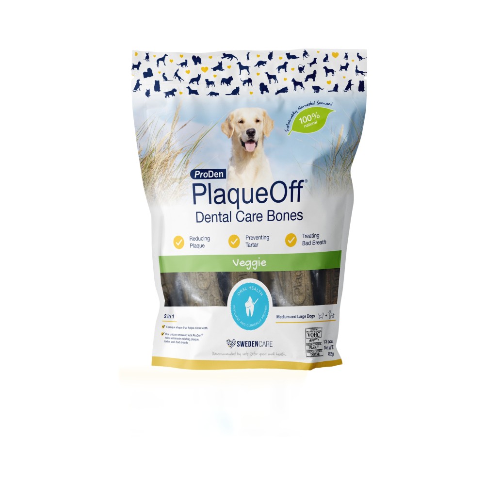 PlaqueOff Dental Bones Veggie 482g närimismaiused