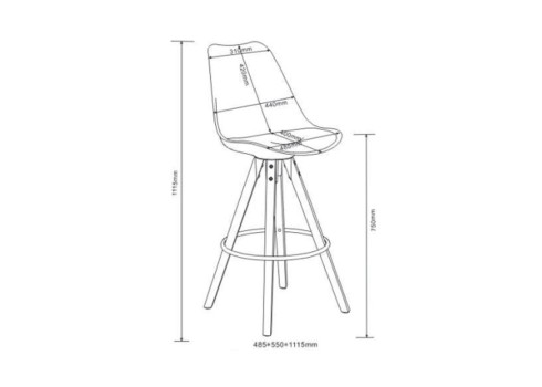 Baaritool DIMA 2tk valge