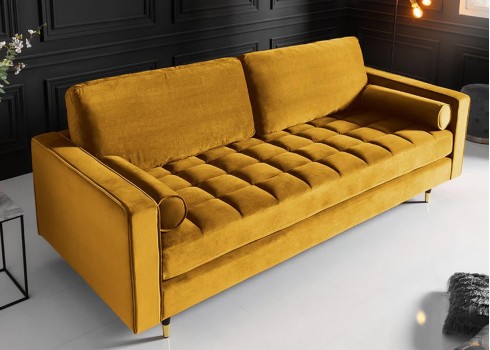 Diivan VELVET sinepikollane, mööbel, elutoamööbel, diivanid