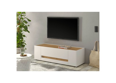 Tv-alus CITY valge / tamm, 140x45xH42 cm
