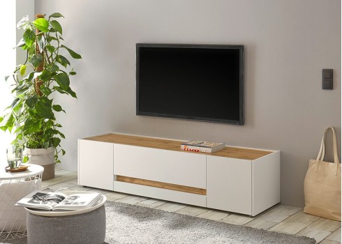Tv-alus CITY valge / tamm, 170x45xH42 cm