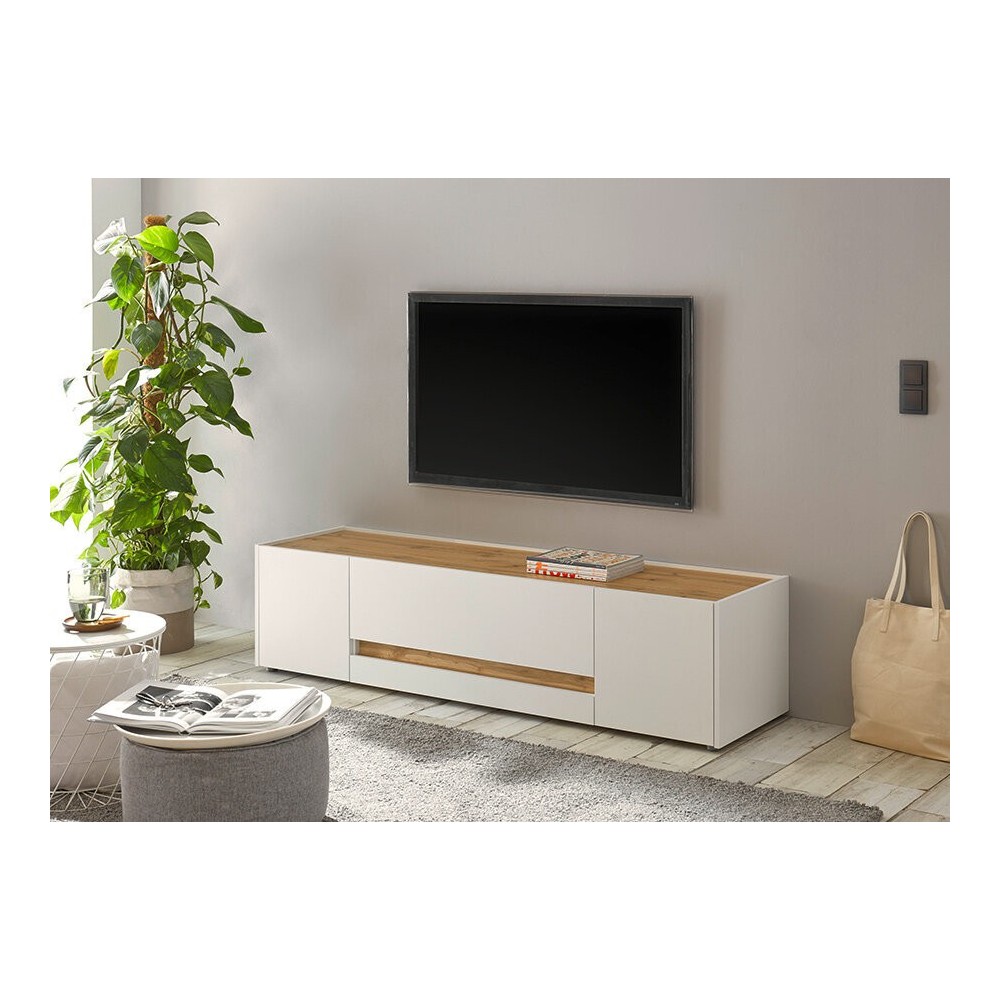 Tv-alus CITY valge / tamm, 170x45xH42 cm