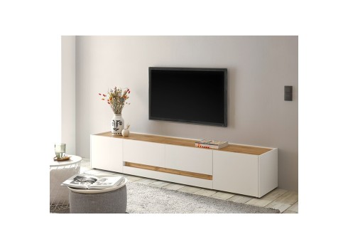 Tv-alus CITY valge / tamm, 223x45xH42 cm