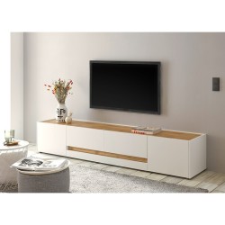 Tv-alus CITY valge / tamm, 223x45xH42 cm