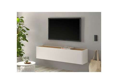 Tv-alus CITY valge / tamm, 150x30xH35 cm