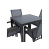 Aiamööblikomplekt DELGADO laud ja 4 tooli, hall