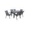 Aiamööblikomplekt DELGADO laud ja 6 tooli, hall