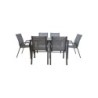 Aiamööblikomplekt DELGADO laud ja 6 tooli, hall
