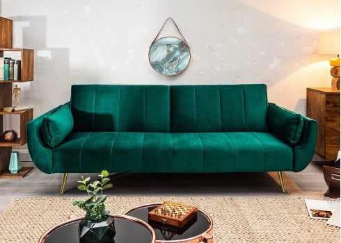 Diivanvoodi DIVANI II smaragdroheline, 215x91xH85 cm