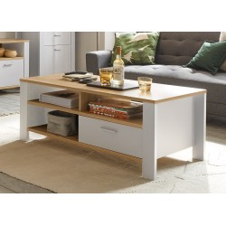 Diivanilaud NELE kriidihall / tamm, mööbel, elutoamööbel, kohvilaud