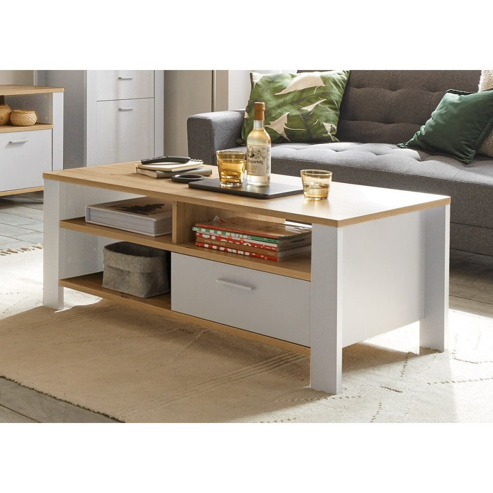 Diivanilaud NELE kriidihall / tamm, mööbel, elutoamööbel, kohvilaud