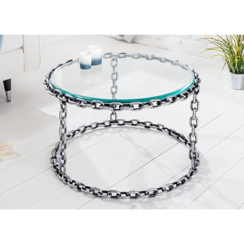 Diivanilaud CHAIN hõbedane, mööbel, elutoamööbel, abilauad