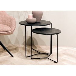 Diivanilaudade komplekt IVY must, 2 tk, mööbel, elutoamööbel, lauad