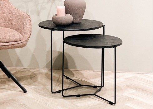 Diivanilaudade komplekt MASON must, 2 tk, mööbel, elutoamööbel, lauad