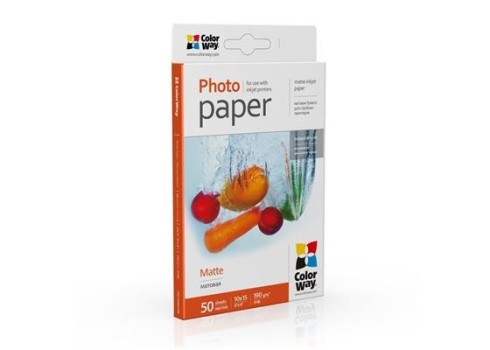 Fotopaber ColorWay 10x15, 190 g-m, 50 lehte, Matt