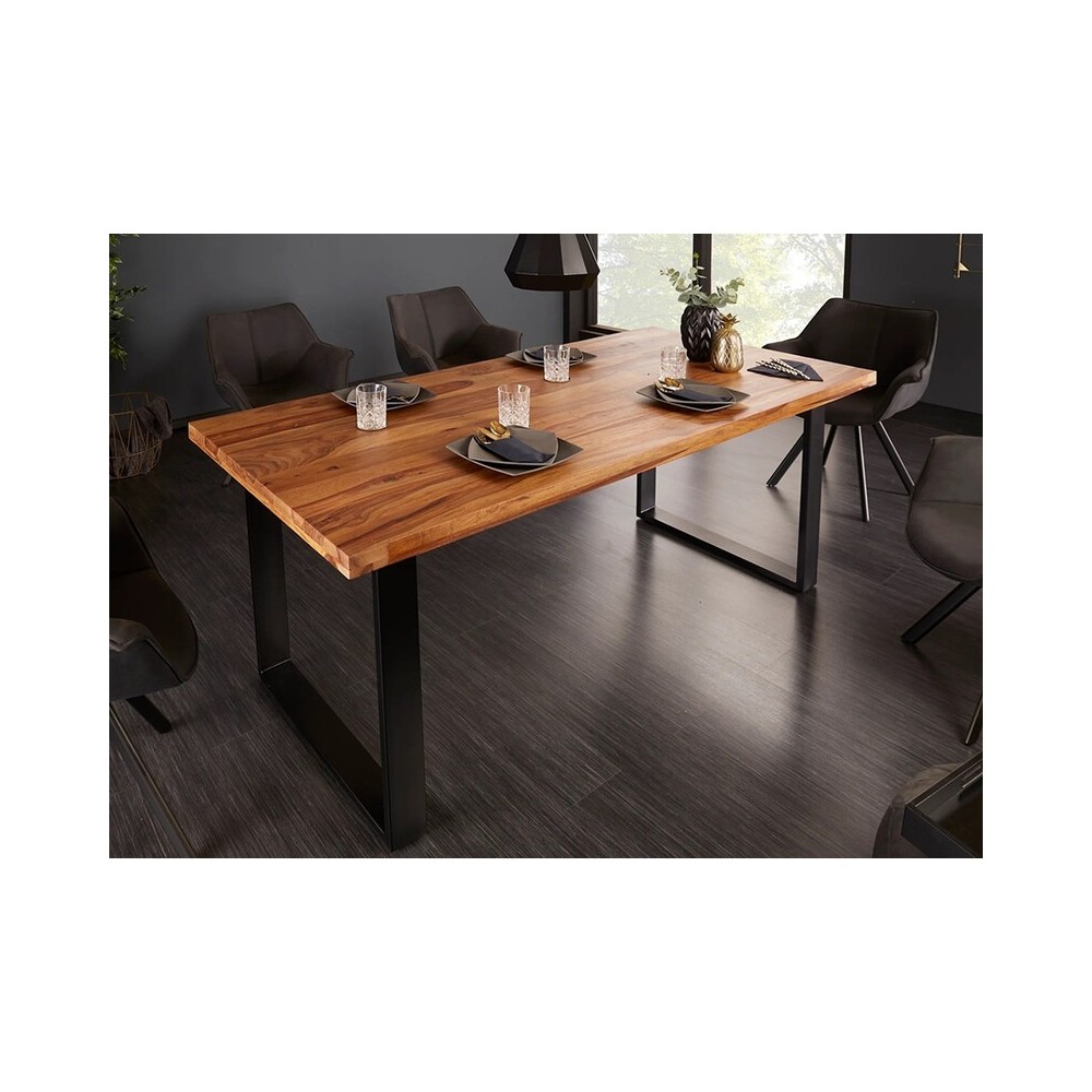 Söögilaud CRAFT sheesham / must, 200x90xH77 cm