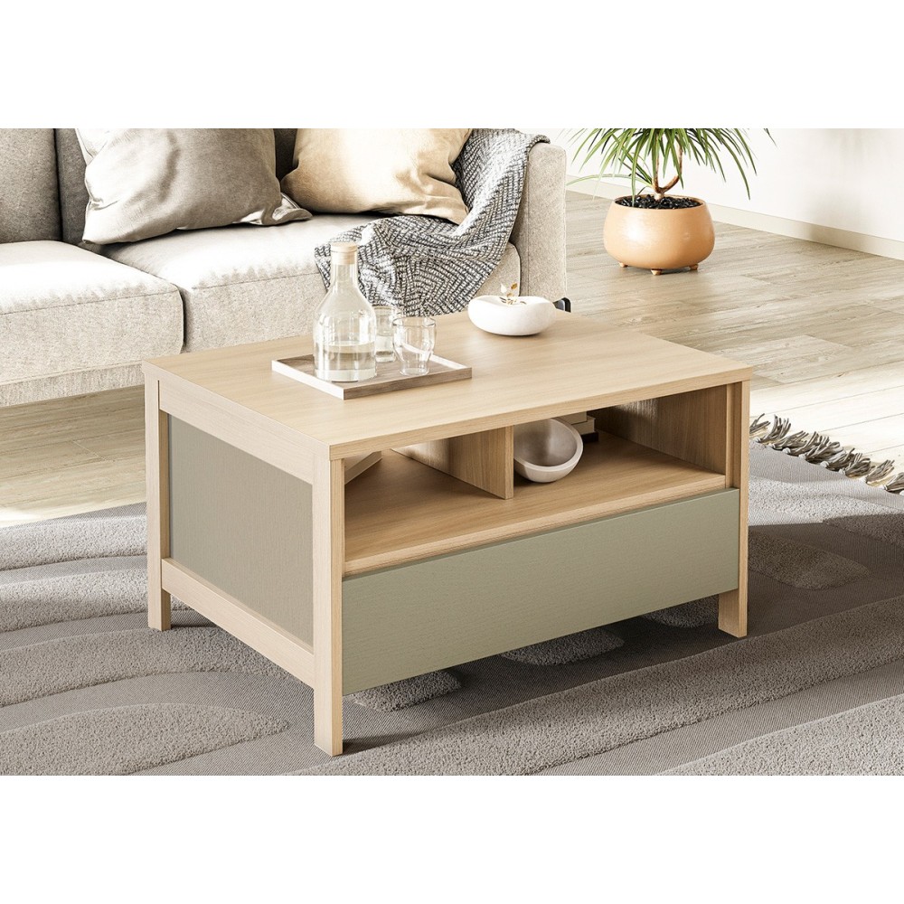 Diivanilaud STRANDA hallikasroheline / tamm, mööbel, elutoamööbel