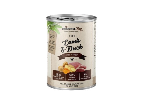 Chicopee Pure Lamb & Duck konserv koertele 400g
