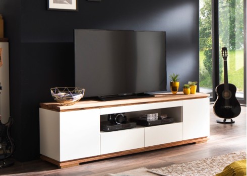 Tv-alus CHIARO valge / tamm, 202x40xH54 cm, mööbel, elutoamööbel