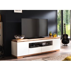 Tv-alus CHIARO valge / tamm, 202x40xH54 cm, mööbel, elutoamööbel