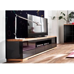 Tv-alus CHIARO must läige / tamm, 202x40xH54 cm, mööbel, elutoamööbel