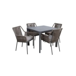 Aiamööblikomplekt CARVES laud ja 4 tooli