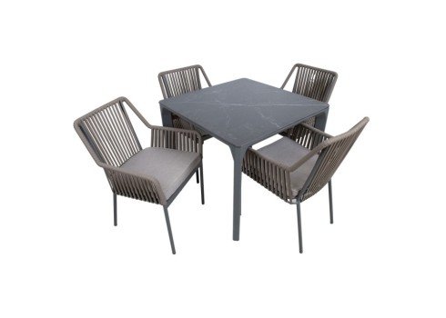 Aiamööblikomplekt CARVES laud ja 4 tooli