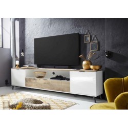 Tv-alus CASABLANCA valge kõrgläige  / vaher, mööbel, elutoamööbel
