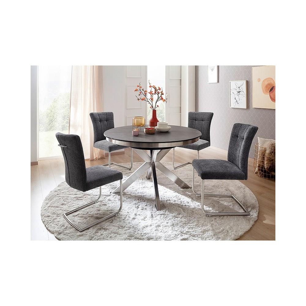 Pikendatav söögilaud WINNIPEG antratsiit / roostevaba teras, lauad