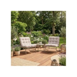Aiamööblikomplekt JIVE laud ja 2 tooli, taupe