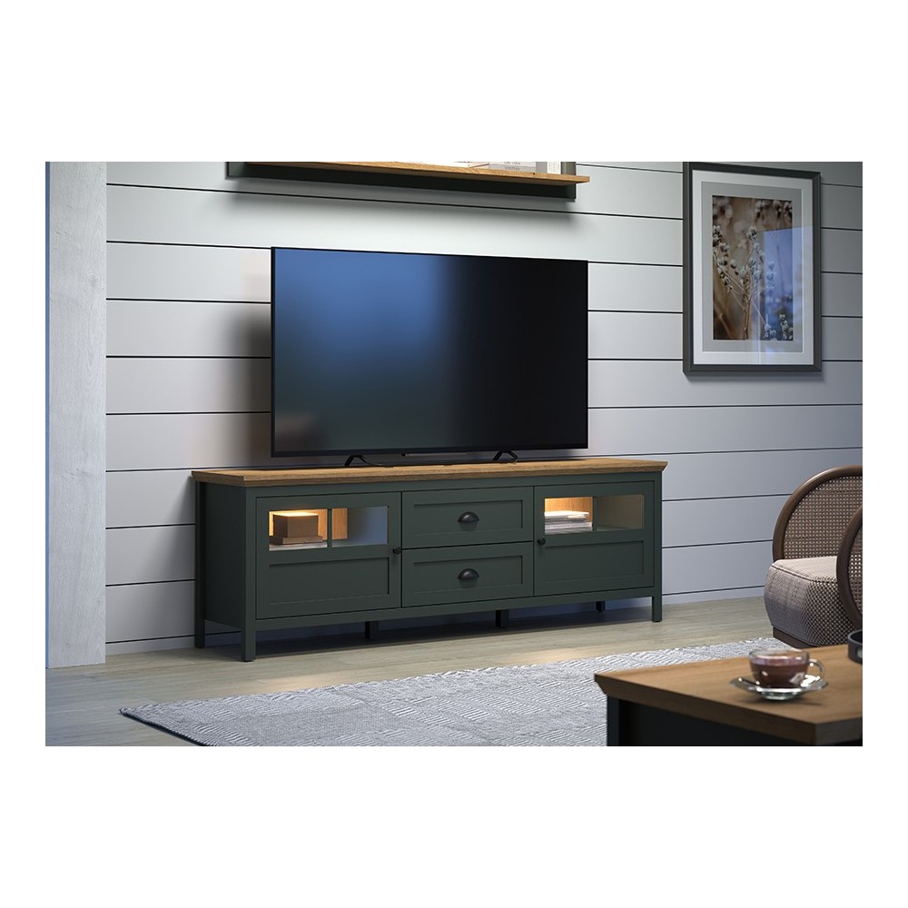 Tv-kapp STANTON roheline / tamm, mööbel, elutoamööbel, kummutid