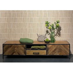 Tv-alus BROOKLYN naturaalne puit / must, mööbel, elutoamööbel, tv-kapp