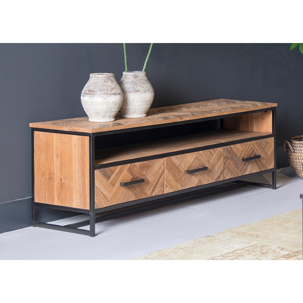 Tv-alus ACCENT naturaalne puit / must, mööbel, elutoamööbel, tv-alused