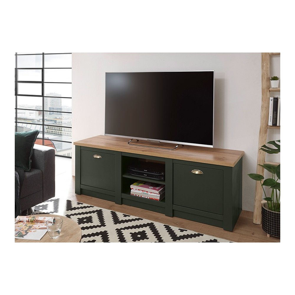 Tv-alus CAMBRIDGE roheline / tamm, mööbel, elutoamööbel, tv-alus