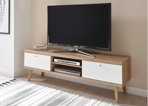 Tv-alus LENA valge / tamm, mööbel, elutoamööbel, tv-alused