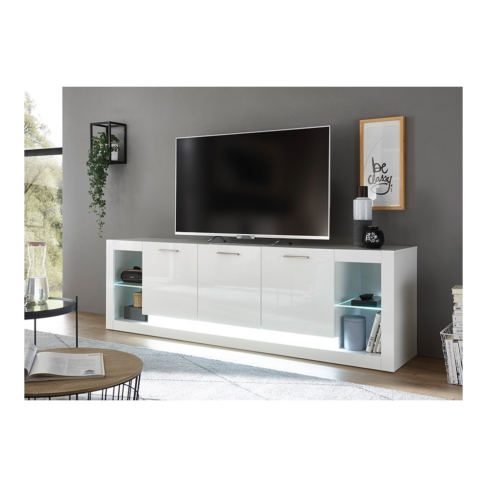 Tv-alus MERAN valge kõrgläige, mööbel, elutoamööbel, tv-alused