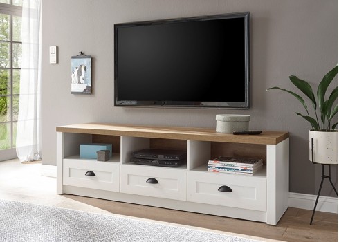 Tv-alus PROVENCE valge mänd / tamm, mööbel, elutoamööbel, tv-alused