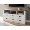 Tv-alus PROVENCE valge mänd / tamm,  mööbel, elutoamööbel, tv-alused