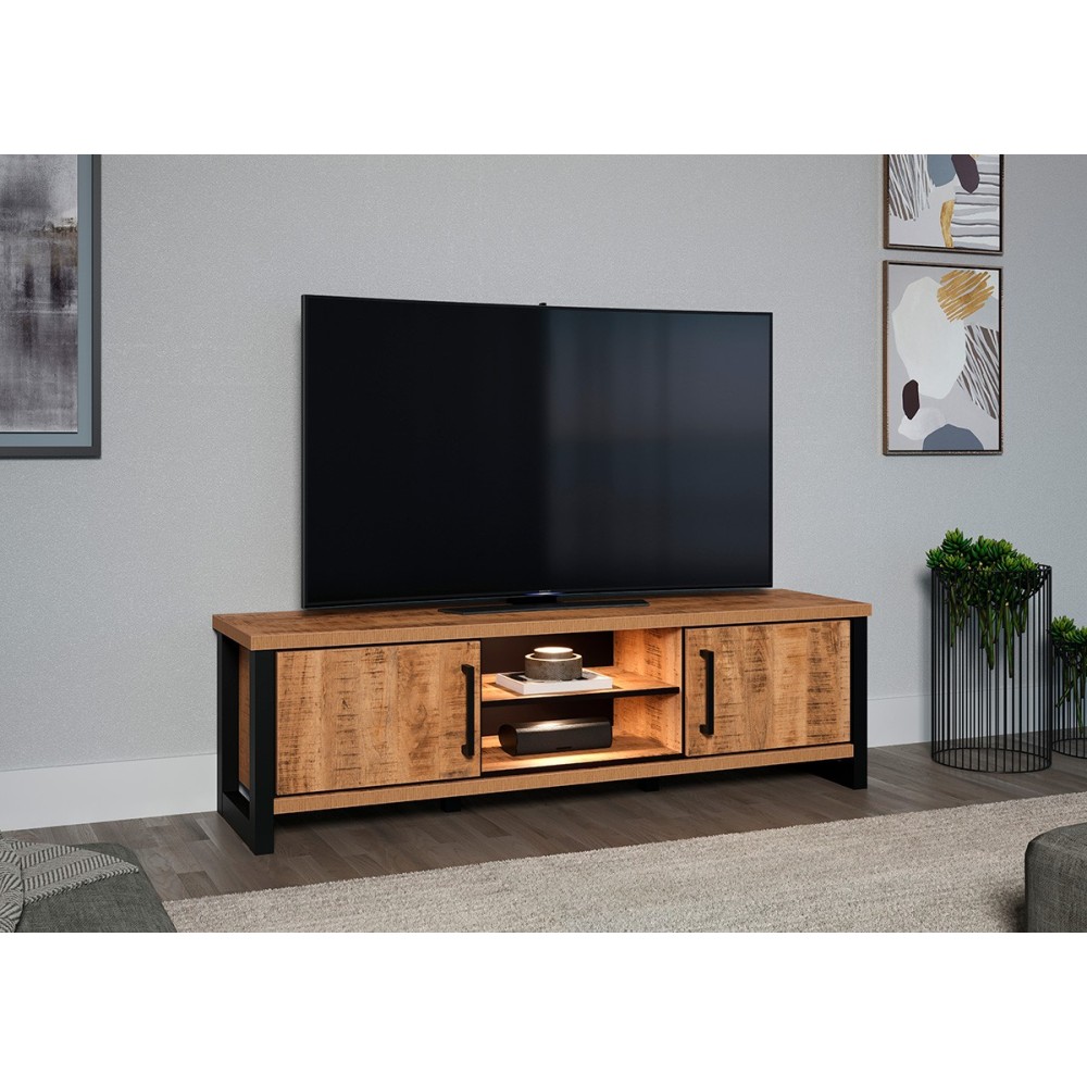 Tv-alus ENNA mango / must, mööbel, elutoamööbel, kummutid, kapid