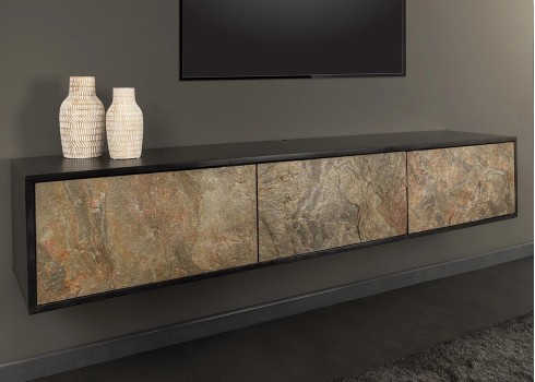 Tv-alus SOUL naturaalne pruun kivi / must, mööbel, elutoamööbel, kapp