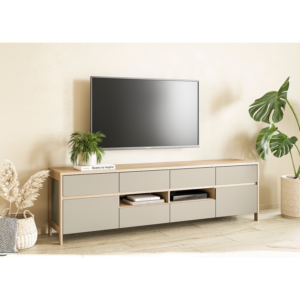 Tv-alus STRANDA hallikasroheline / tamm, mööbel, elutoamööbel, tv-kapp