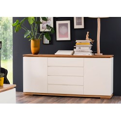 Kummut CHIARO valge / tamm, 172x40xH81 cm, mööbel, elutoamööbel