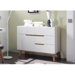 Kummut CERVO mattvalge / tamm, 97x40xH76 cm, mööbel, elutoamööbel