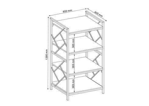 Riiul STUDY 60x40xH139,5cm, tamm