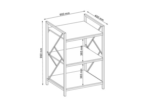 Riiul STUDY 60x40xH99cm, tamm